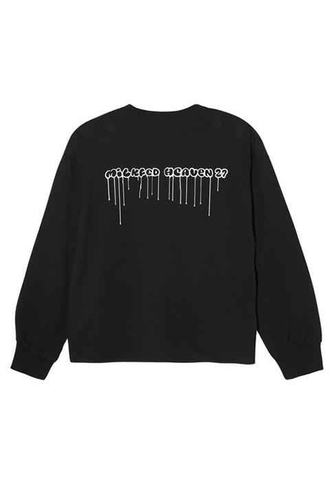 MILKFED. ミルクフェド 103241011013 DRIP LOGO L/S TEE MILKFED. ロングスリーブTシャツ BLACK 正規通販 レディース