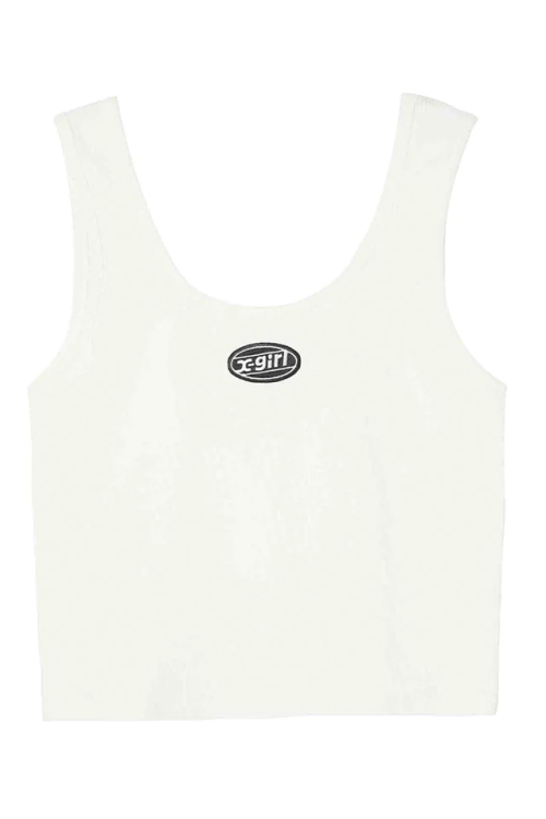 X-girl エックスガール 105232013024 OVAL LOGO TANK TOP X-girl タンクトップ WHITE 正規通販 レディース