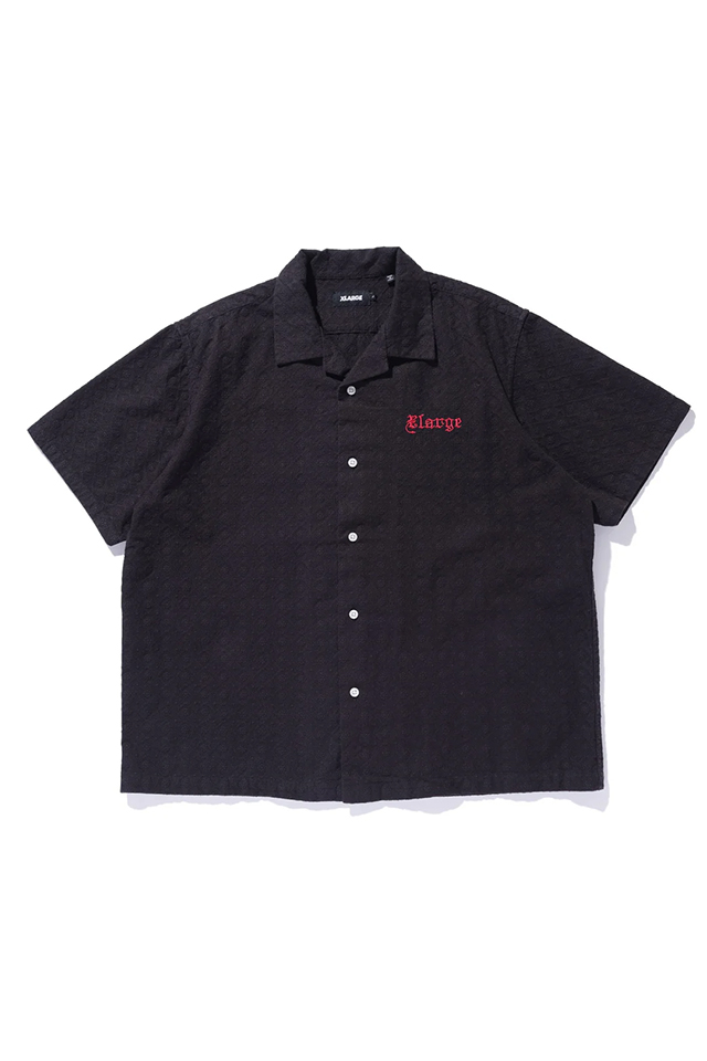 XLARGE エクストララージ 101252014005 EMBROIDERED S/S LACE SHIRT レースシャツ BLACK 正規通販 メンズ レディース