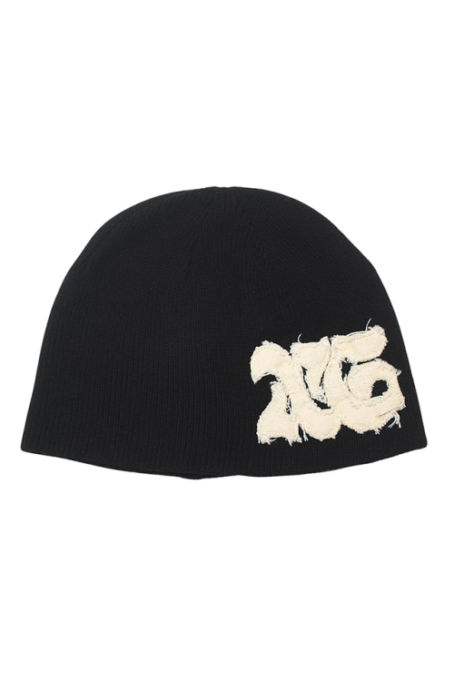 X-girl エックスガール 105254051002 DISTRESSED LOGO PATCH BEANIE ビーニー BLACK 正規通販 レディース