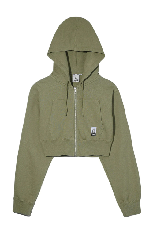 X-girl エックスガール 105241012016 FACE COMPACT ZIP UP HOODIE X-girl ジップパーカー OLIVE 正規通販 レディース