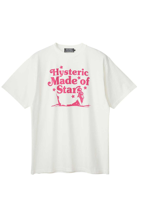 HYSTERIC GLAMOUR ヒステリックグラマー 02263CT05 MADE OF STARS Tシャツ WHITE 正規通販 メンズ