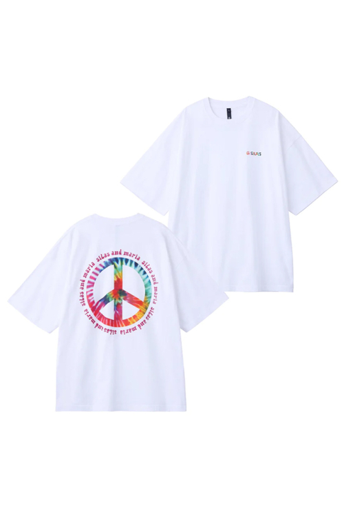 SILAS サイラス 110232011028 PEACE LOGO PRINT WIDE S/S TEE SILAS Tシャツ WHITE 正規通販 メンズ