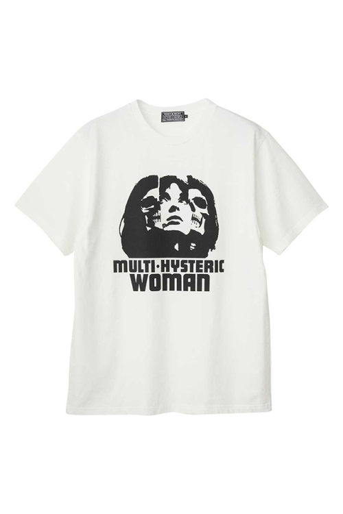 HYSTERIC GLAMOUR ヒステリックグラマー 02263CT08 MULTI HYSTERIC SKULL Tシャツ WHITE 正規通販 メンズ