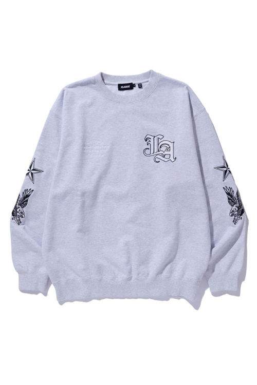 XLARGE エクストララージ 101254012003 VARSITY CREWNECK SWEATSHIRT クルーネックスウェット ASH 正規通販 メンズ レディース