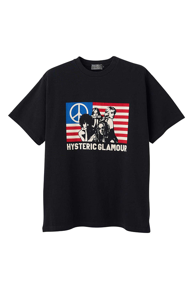 HYSTERIC GLAMOUR ヒステリックグラマー 02261CT23 FREE BIRD Tシャツ BLACK 正規通販 メンズ
