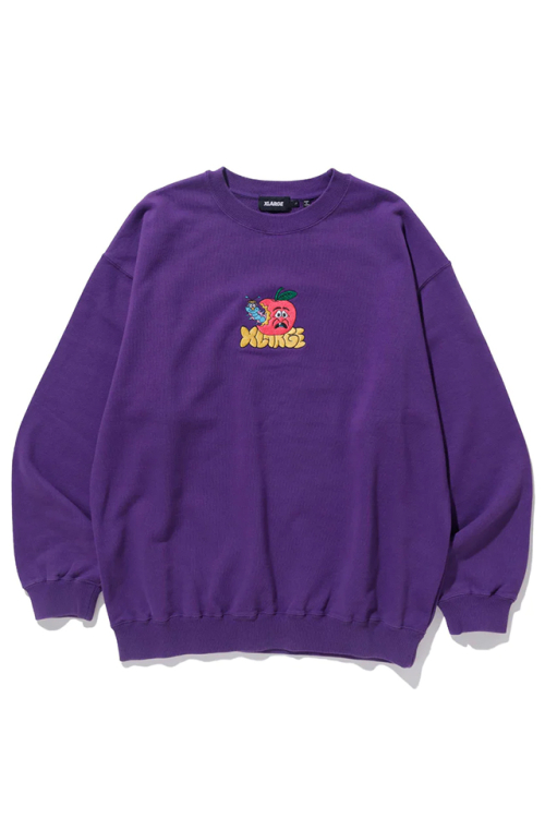 XLARGE CATERPILLA CREWNECK SWEAT XLARGE クルーネックスウェット PURPLE 101224012034 正規通販 メンズ レディース