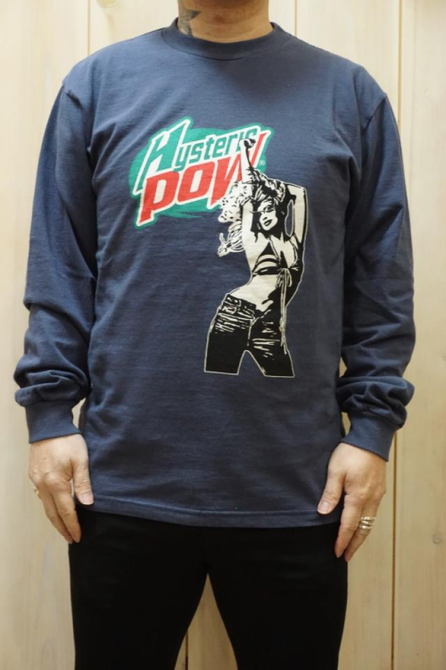 HYSTERIC GLAMOUR ヒステリックグラマー 02221CL03 HYSTERIC POW Tシャツ NAVY 正規通販 メンズ