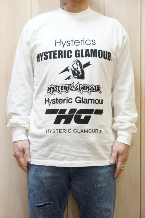 HYSTERIC GLAMOUR ヒステリックグラマー 02221CL06 ASSORTED LOGO Tシャツ WHITE 正規通販 メンズ
