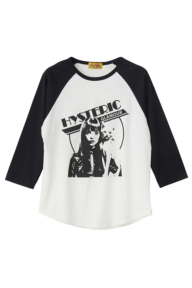 HYSTERIC GLAMOUR ヒステリックグラマー 01261CL01 HYSTERIC WOMAN CAT 七分袖Tシャツ WHITE 正規通販 レディース