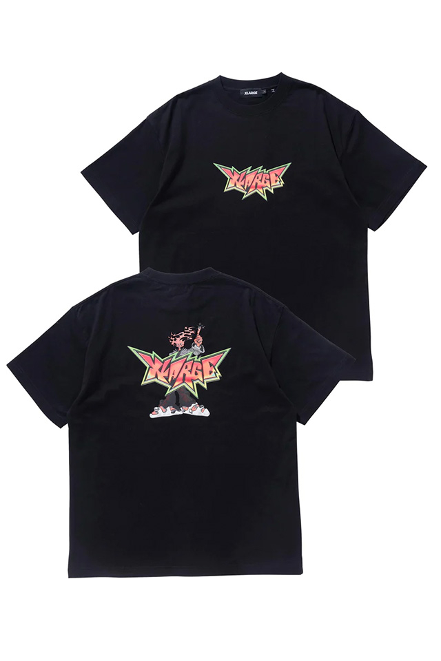 XLARGE エクストララージ 101232011017 BURNING MONSTER 1 S/S TEE XLARGE Tシャツ BLACK 正規通販 メンズ レディース