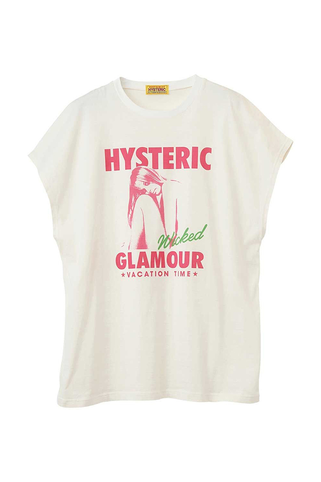 HYSTERIC GLAMOUR ヒステリックグラマー 01261CT15 VACATION TIME Tシャツ WHITE 正規通販 レディース