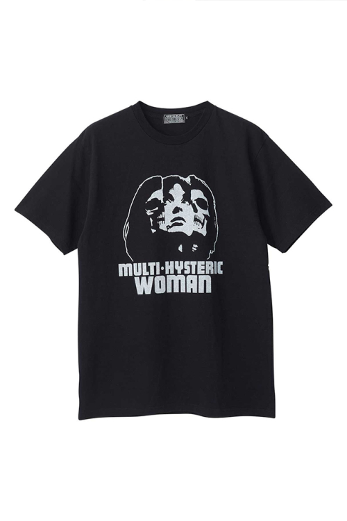 HYSTERIC GLAMOUR ヒステリックグラマー 02263CT08 MULTI HYSTERIC SKULL Tシャツ BLACK 正規通販 メンズ
