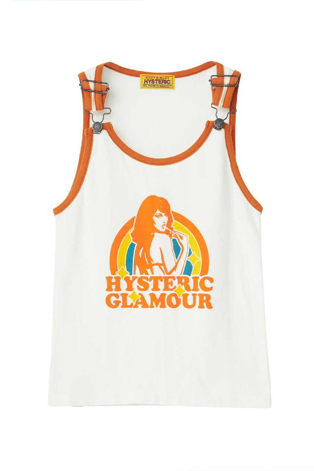 HYSTERIC GLAMOUR ヒステリックグラマー 01261CR02 RAINBOW WOMAN タンクトップ WHITE 正規通販 レディース