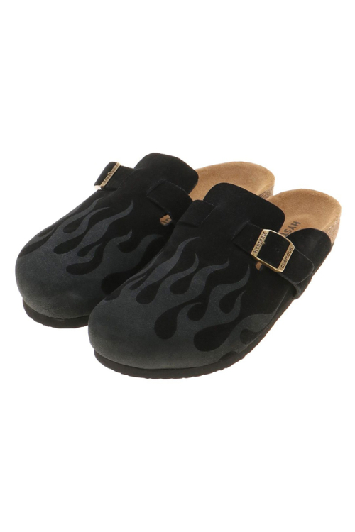 HYSTERIC GLAMOUR ヒステリックグラマー 02251QS01 FIRE PATTERN サンダル BLACK 正規通販 メンズ