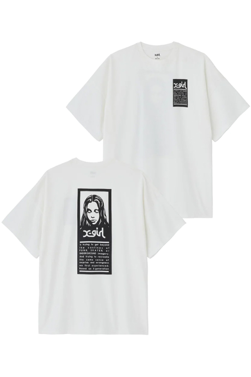 X-girl エックスガール 105232041008 WORDS FACE S/S BIG TEE DRESS X-girl Tシャツワンピース WHITE 正規通販 レディース