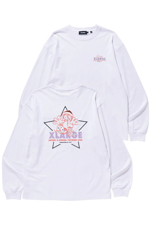 XLARGE エクストララージ 101231011009 AIM FOR REPDIGIT L/S TEE XLARGE ロングスリーブTシャツ WHITE 正規通販 メンズ レディース