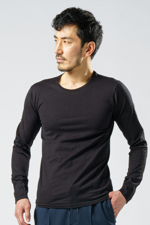 wjk 7880 js01c basic crew-neck L/S ベーシッククルーネックTシャツ BLACK 正規通販 メンズ