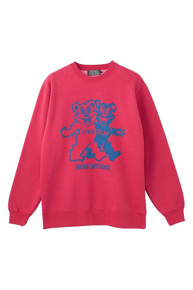 HYSTERIC GLAMOUR ヒステリックグラマー 02253CS09 FIRE BEAR PARTY スウェット PINK 正規通販 メンズ