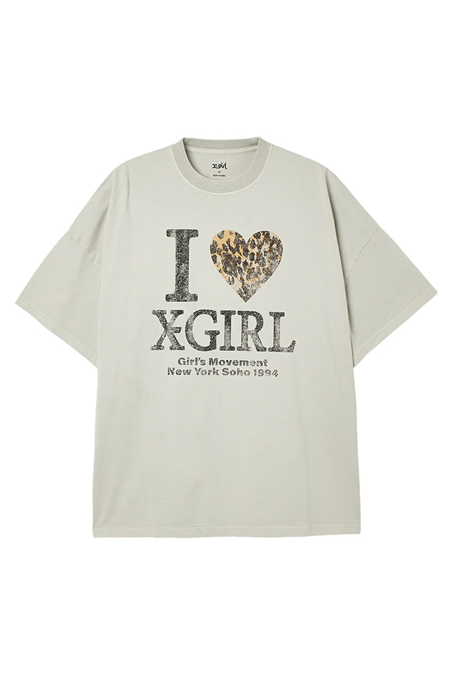 X-girl エックスガール 105262041009 FADED I LOVE X-GIRL S/S BIG TEE DRESS Tシャツワンピース LtGRAY 正規通販 レディース