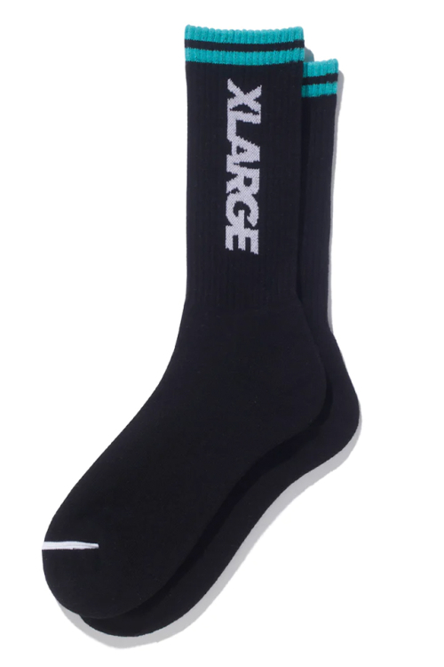 XLARGE エクストララージ 101232054002 CONTRAST STRIPE STANDARD LOGO SOCKS XLARGE ソックス BLACK 正規通販 メンズ レディース