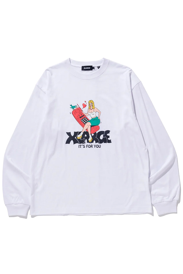 XLARGE エクストララージ 101231011015 TELEPHONE L/S TEE XLARGE ロングスリーブTシャツ WHITE 正規通販 メンズ レディース