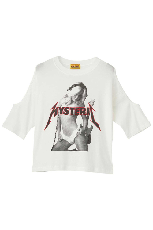 HYSTERIC GLAMOUR ヒステリックグラマー 01261CT05 METAL GIRL Tシャツ WHITE 正規通販 レディース
