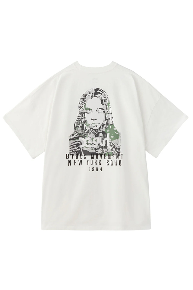 X-girl エックスガール 105253041004 COLLAGE CAMO FACE S/S BIG TEE DRESS Tシャツワンピース WHITE 正規通販 レディース