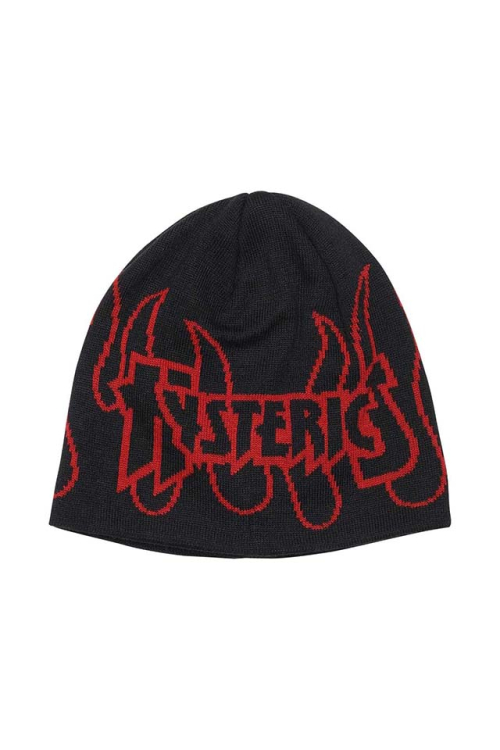 HYSTERIC GLAMOUR ヒステリックグラマー 02263QH05 FIRE HYSTERIC ビーニー BLACK 正規通販 メンズ レディース