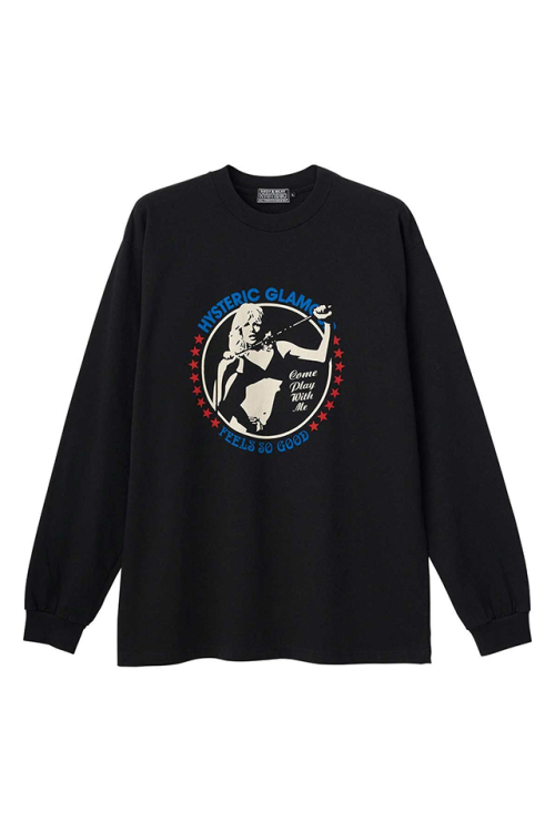 HYSTERIC GLAMOUR ヒステリックグラマー 02261CL02 COME PLAY WITH ME Tシャツ BLACK 正規通販 メンズ