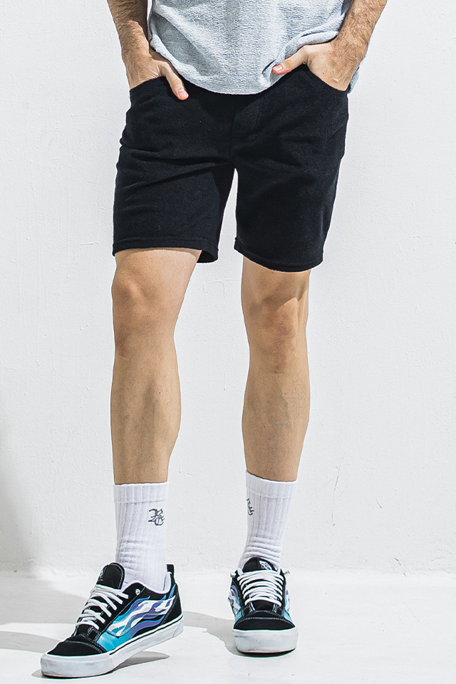RESOUND CLOTHING  リサウンドクロージング RC40-HP-001 vintage PILE SHORTS パイルショートパンツ BLACK 正規通販 メンズ 2026年5月31日入荷予定
