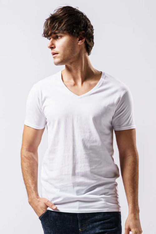 wjk 7868 js01b basic V-neck S/S ベーシックVネックTシャツ WHITE 正規通販 メンズ