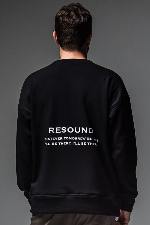 RESOUND CLOTHING リサウンドクロージング RC30-C-003 ID BACKROGO velours fleece drop trainer ベロアフリースドロップトレーナー BLACK 正規通販 メンズ