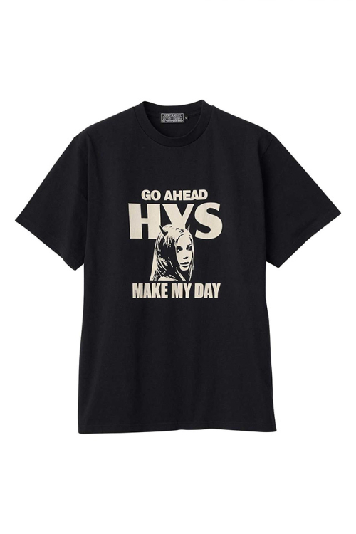 HYSTERIC GLAMOUR ヒステリックグラマー 02261CT05 MAKE MY DAY Tシャツ BLACK 正規通販 メンズ