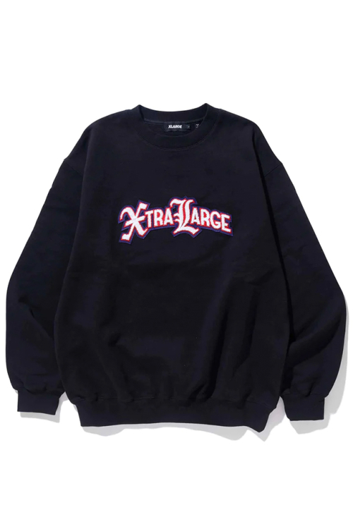 XLARGE エクストララージ 101233012016 XTRALARGE LOGO CREWNECK SWEATSHIRT XLARGE クルーネックスウェット BLACK 正規通販 メンズ レディース