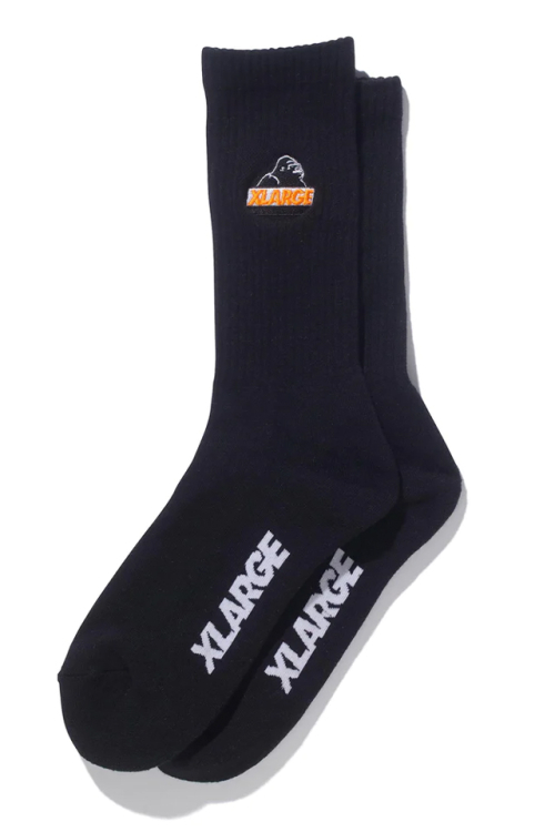 XLARGE エクストララージ 101232054001 SLANTED OG EMBROIDERED SOCKS XLARGE ソックス BLACK 正規通販 メンズ レディース