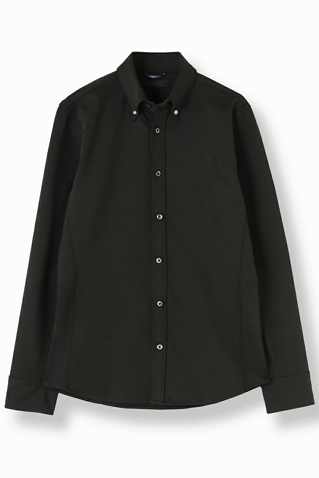 junhashimoto ジュンハシモト 1062120007 SV07 MINI COLLAR BD ジャージボタンダウンシャツ BLACK 正規通販 メンズ