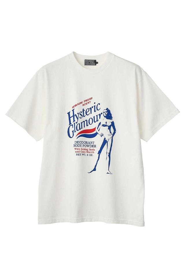HYSTERIC GLAMOUR ヒステリックグラマー 02261CT16 HYSTERIC BODY POWDER Tシャツ WHITE 正規通販 メンズ