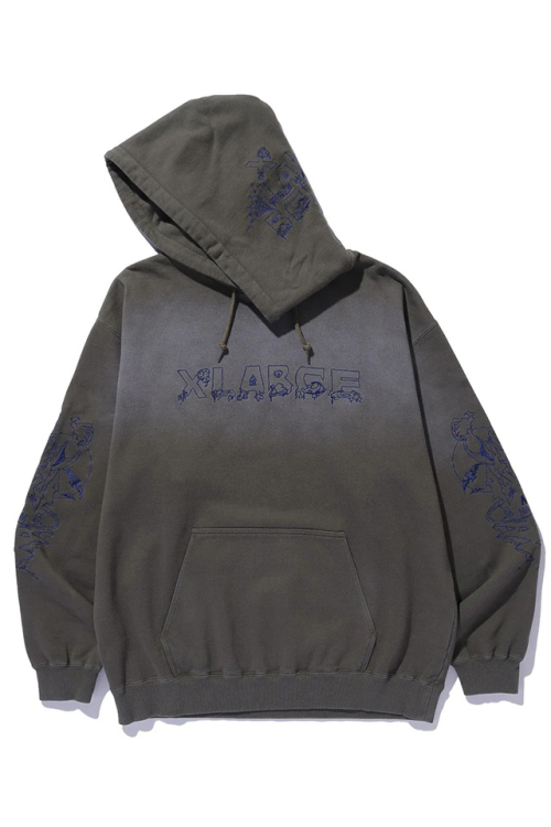 XLARGE エクストララージ 101254012005 CREEPY MANSION HOODED SWEATSHIRT パーカー OLIVE 正規通販 メンズ レディース