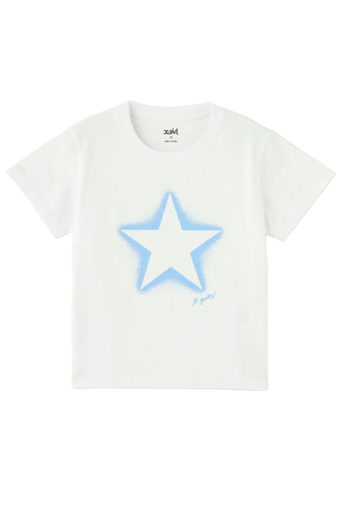 X-girl エックスガール 105252011018 SPRAY STAR S/S BABY TEE ベビーTシャツ WHITE 正規通販 レディース