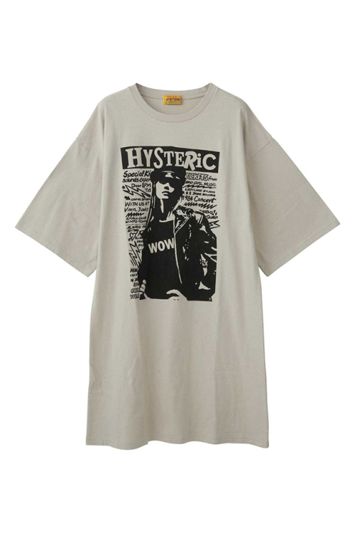 HYSTERIC GLAMOUR ヒステリックグラマー 01253CO01 WOW GIRL ワンピース GRAY 正規通販 レディース