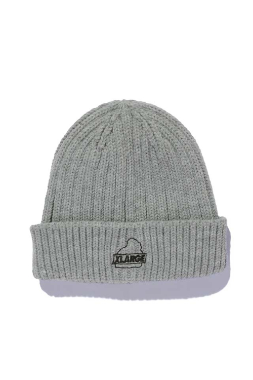 XLARGE エクストララージ 101254051002 SLANTED OG RIB KNIT CAP ニットキャップ ASH 正規通販 メンズ レディース
