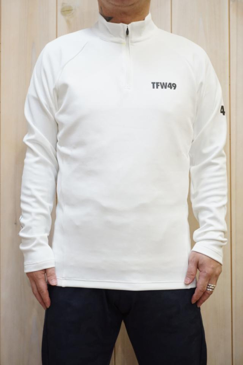 TFW49 T102220009 HALF ZIP LS ハーフ ジップ ロングスリーブ WHITE 正規通販 メンズ ゴルフ 正規通販 メンズ ゴルフ