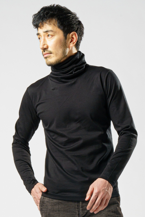 wjk 7978 cj48c screw high neck L/S スクリューハイネックカットソー BLACK 正規通販 メンズ