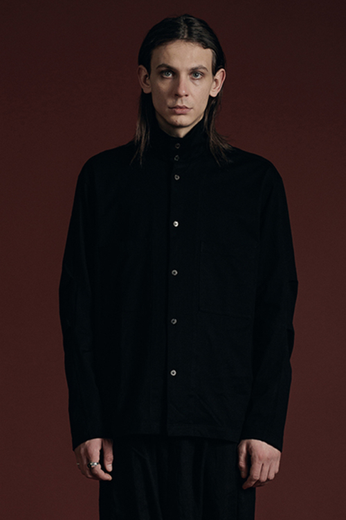 The Viridi-anne ザ ヴィリジアン VI-3671-01 COTTON JERSEY SHIRT コットンジャージシャツ BLACK 正規通販 メンズ