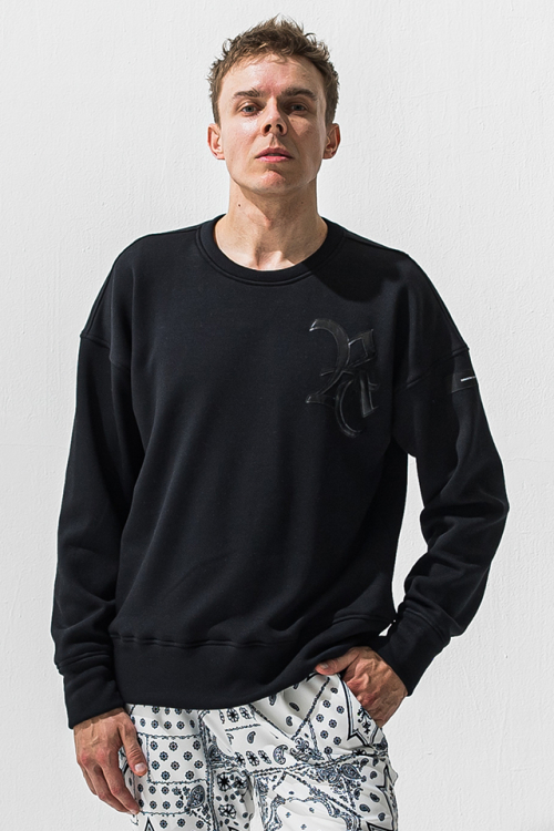 RESOUND CLOTHING リサウンドクロージング RC42-C-005 RC velours fleece drop trainer ベロアフリースドロップトレーナー BLACK 正規通販 メンズ 2026年11月20日入荷予定
