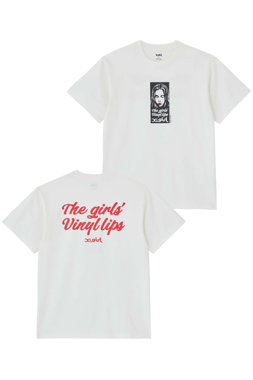 X-girl エックスガール 105232011010 VINYL LIP FACE S/S TEE X-girl Tシャツ WHITE 正規通販 レディース