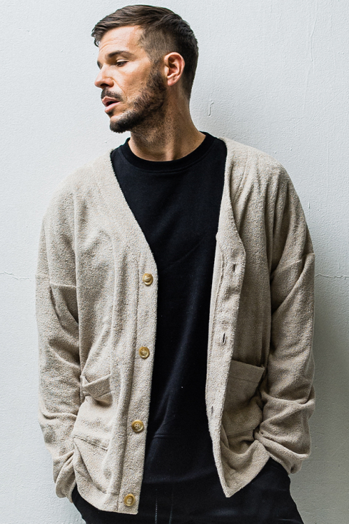 RESOUND CLOTHING リサウンドクロージング RC27-C-009 WEST pile cardigan パイルカーディガン BEIGE 正規通販 メンズ