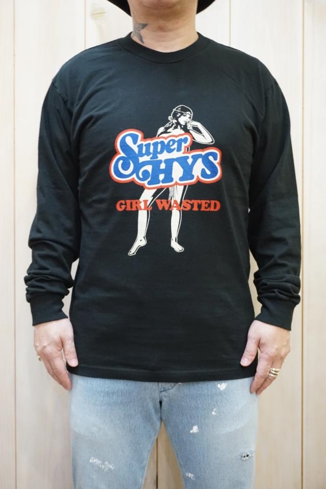 HYSTERIC GLAMOUR ヒステリックグラマー 02223CL15 SUPER GIRL Tシャツ BLACK 正規通販 メンズ