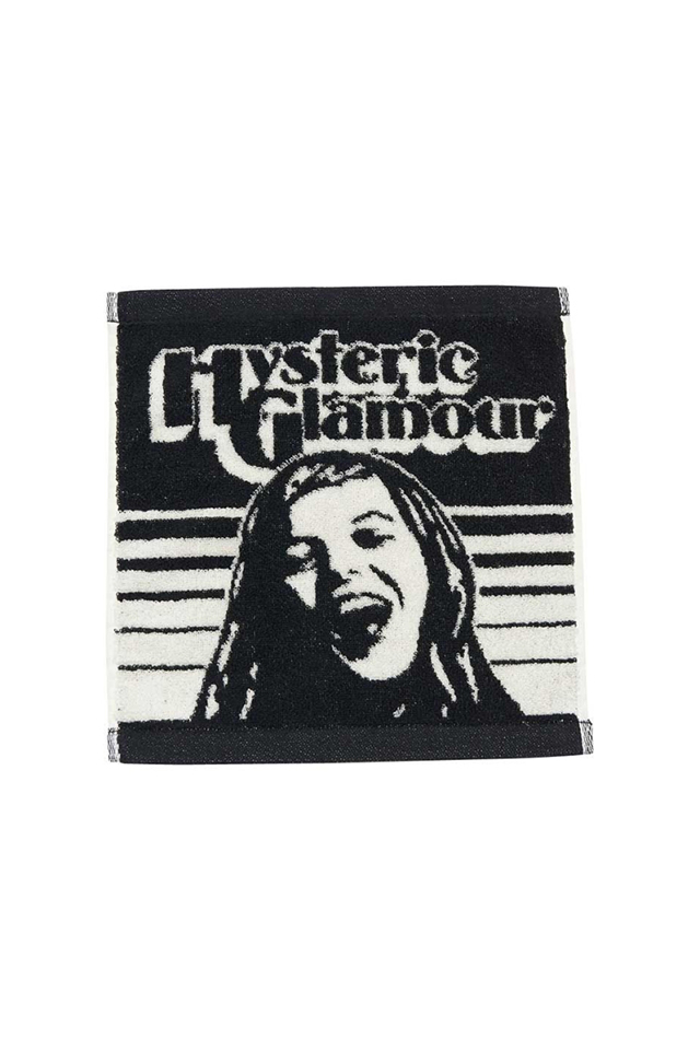 HYSTERIC GLAMOUR ヒステリックグラマー 02241QC01 MAKE ME SMILE タオルハンカチ BLACK 正規通販 メンズ レディース